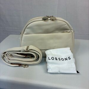 NEW Lo & Sons Nouvelle Shoulder Bag in Ivory/Gold/Tan